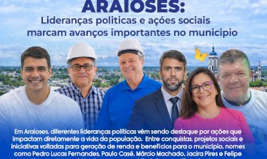ARAIOSES: Lideranças políticas e ações sociais marcam avanços importantes no município